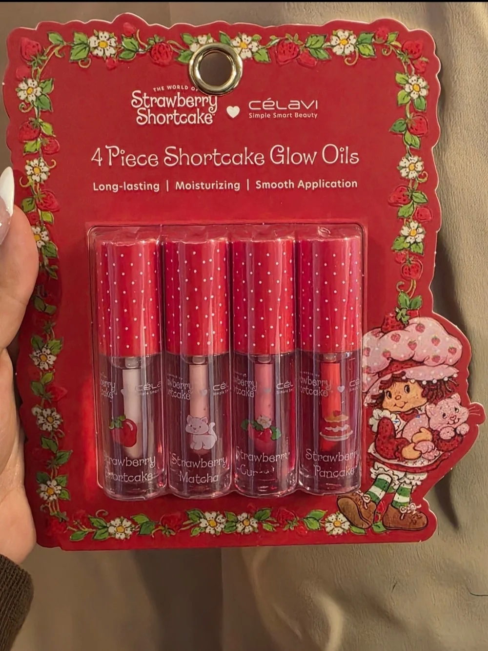 Strawberry Shortcake x Celavi Glow Oils Lip Gloss Set New
